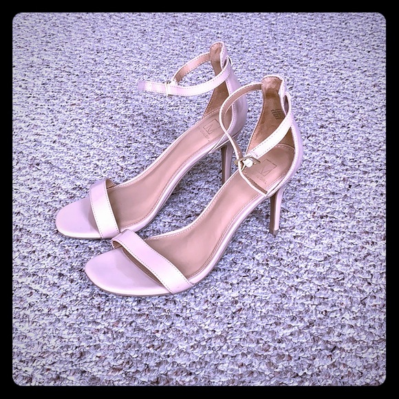 Material Girl Shoes - Nude open toe sandal heels, lightly worn, Size 10